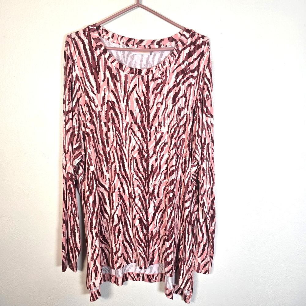 Belle by Kim Gravel Animal Instincts Top Women's 2X Paprika Coastal Casual Boho